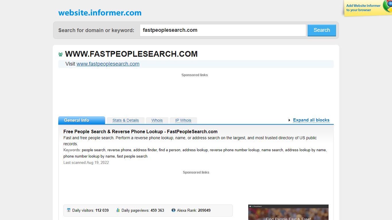 Free People Search & Reverse Phone Lookup - FastPeopleSearch.com - Informer